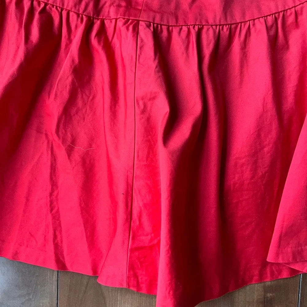 Armani Red Flowy Mini Skirt | A-Line Tiered Skater Skirt 10 Summer Cottagecore